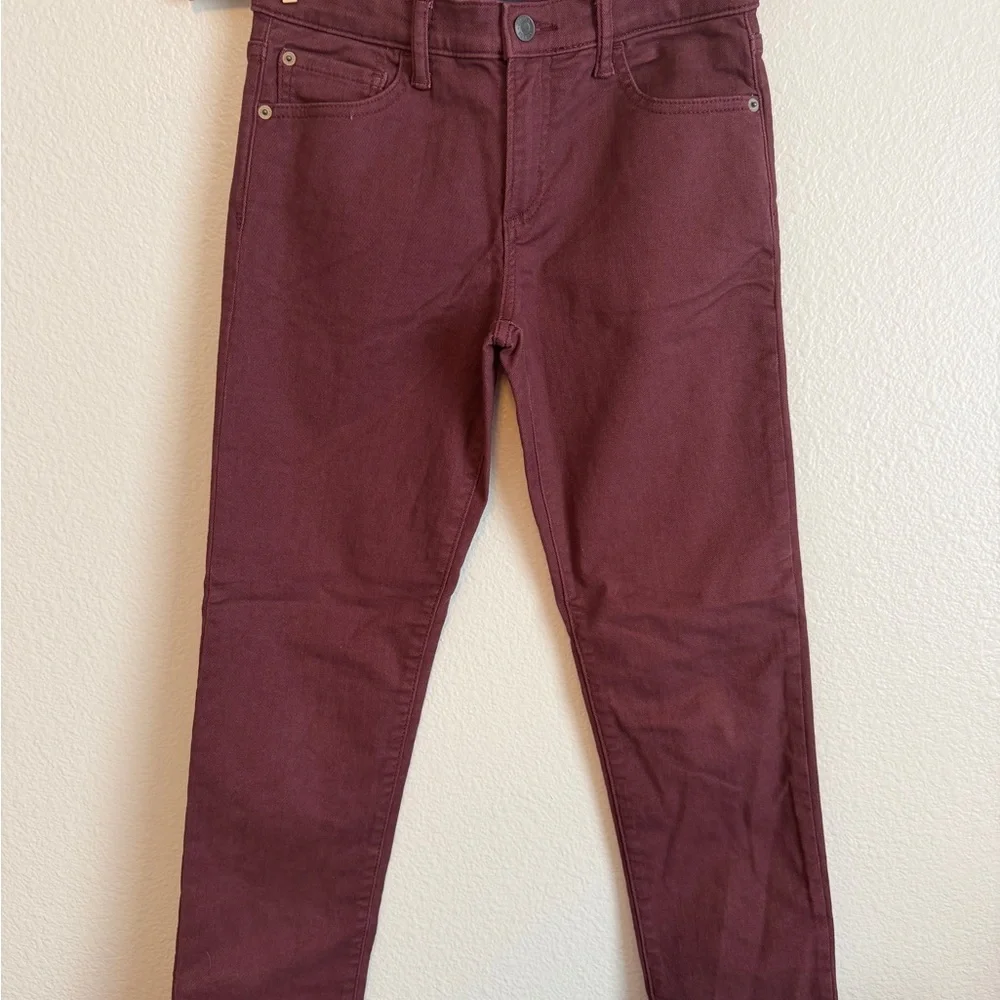 GAP Denim Stretch Slim Pants in Deep Red